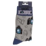 Κάλτσες Φωτογραφική Μηχανή Λευκό/Μπλε 70% Βαμβάκι/25% Polyester/5% Ελαστάνη Μέγεθος 42-46