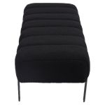 Παγκάκι Ottoman ArteLibre KUBO Μαύρο Ύφασμα Teddy/Μέταλλο 40x116.5x50cm
