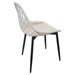 Καρέκλα Κήπου ArteLibre ARIELA Λευκό/Μαύρο PP/Μέταλλο 51.5x54x82cm