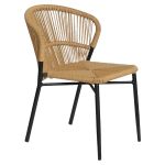 Καρέκλα Κήπου ArteLibre RIVIERA Μαύρο/Φυσικό Αλουμίνιο/Rattan 57x61x79cm