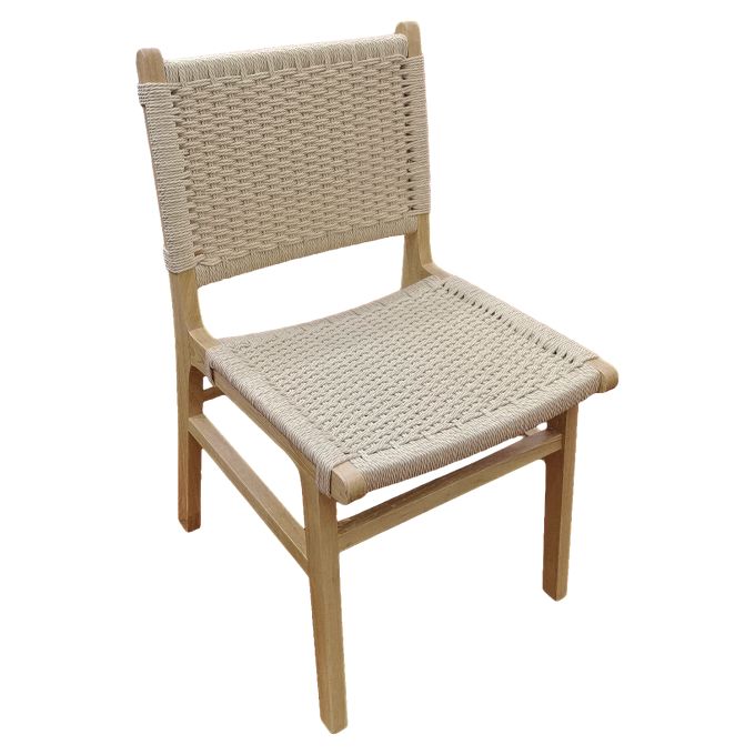 Καρέκλα Επαγγελματική ArteLibre AURALIS Φυσικό Ξύλο/Σχοινί 50x60x86cm