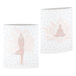 Διακοσμητικό Φως (LED) Έλλειψη 'Namaste' Yoga Χαρτί Λευκό 2Τμχ 6x13x16cm