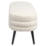 Παγκάκι Ottoman ArteLibre TONDO Λευκό Ύφασμα Teddy/Μέταλλο 42x112x44cm