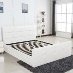 Κρεβάτι ArteLibre ANEMONE Λευκό PU Με Αποθηκευτικό Χώρο 217.5x170.5x100cm (Στρώμα 160x200cm)