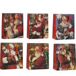 Χριστουγεννιάτικη Τσάντα Δώρου Μικρή Με Γκλίτερ 18x10x23cm Σε 6 Σχέδια