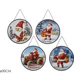 Χριστουγεννιάτικο Κρεμαστό Διακοσμητικό Φ30cm Σε 4 Σχέδια