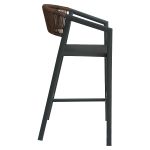 Σκαμπό Bar ArteLibre SANTORINI Μαύρο/Φυσικό Αλουμίνιο/Rattan 55x56x99cm