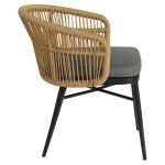 Πολυθρόνα Κήπου ArteLibre ARUBA Μαύρο/Φυσικό Αλουμίνιο/Rattan 58x61x75cm