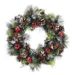 Χριστουγεννιάτικο Στεφάνι Με Κόκκινα Berries Και Χιόνι Φ40cm