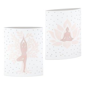 Διακοσμητικό Φως (LED) Έλλειψη 'Namaste' Yoga Χαρτί Λευκό 2Τμχ 6x13x16cm
