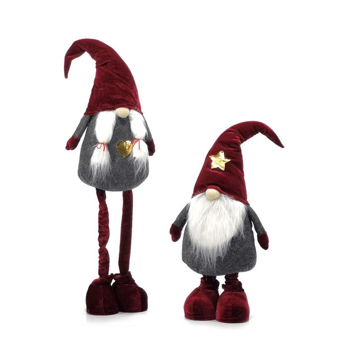 Χριστουγεννιάτικος Νάνος Βελούδινο 125cm Σε 2 Σχέδια