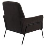 Πολυθρόνα ArteLibre ELAN Μαύρο Ύφασμα Κοτλέ/Μέταλλο 94x77x82cm