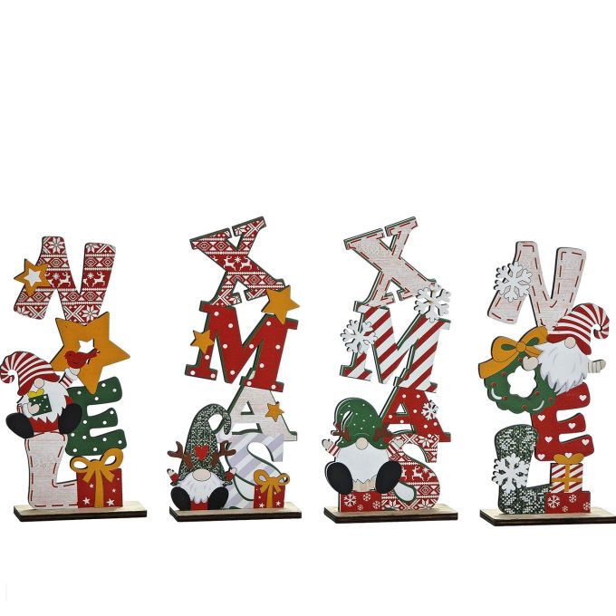 Χριστουγεννιάτικο Ξύλινο Διακοσμητικό Πολύχρωμο 20cm Σε 4 Σχέδια