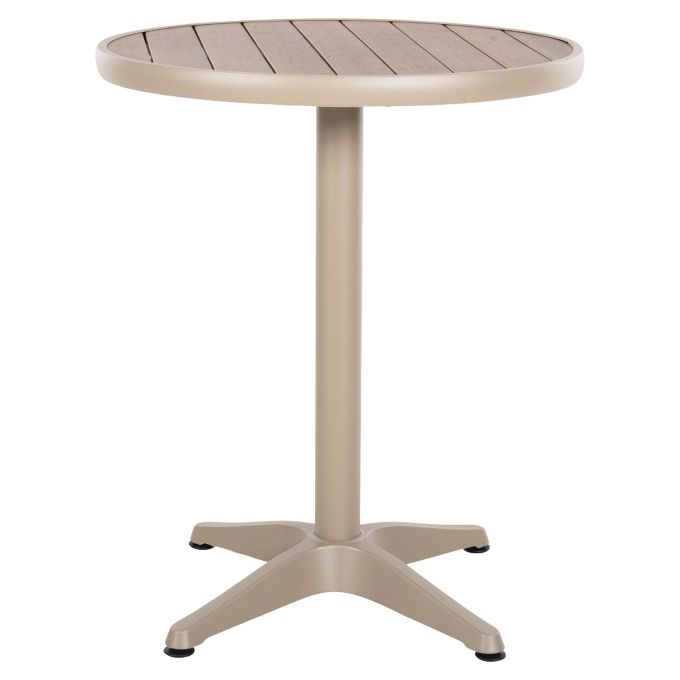 Τραπέζι Κήπου ArteLibre RAROTONGA Μπεζ Αλουμίνιο/Polywood Φ60x70cm