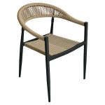 Πολυθρόνα Κήπου ArteLibre MALINDI Μαύρο/Φυσικό Αλουμίνιο/Rattan 56x56x78cm