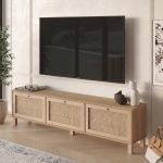 Έπιπλο Τηλεόρασης ArteLibre ALFHEIM Φυσικό Μοριοσανίδα/Rattan 180x32x45.6cm