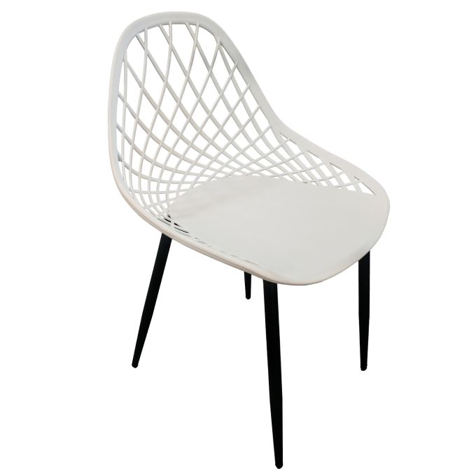 Καρέκλα Κήπου ArteLibre ARIELA Λευκό/Μαύρο PP/Μέταλλο 51.5x54x82cm