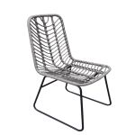 Καρέκλα Κήπου ArteLibre OSASCO Γκρι/Μαύρο Μέταλλο/Rattan 63x47x87cm