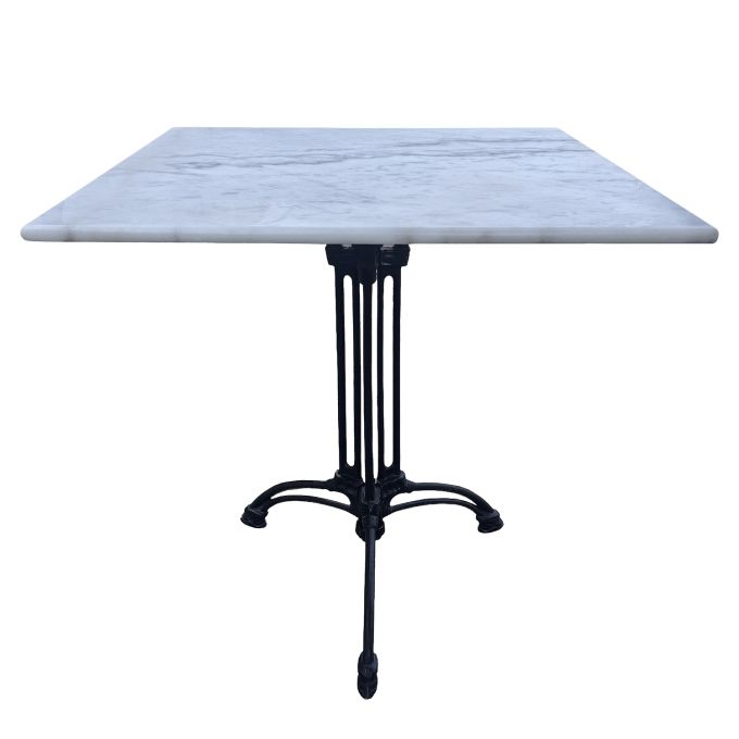 Τραπέζι Κήπου ArteLibre QUADRILIS Λευκό/Μαύρο Μάρμαρο/Μέταλλο 70x70x71cm