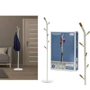 Καλόγερος λευκός/ξύλινος μεταλλικός Φ36xH175cm