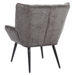 Πολυθρόνα ArteLibre TIVA Γκρι Σκούρο Ύφασμα Σενίλ/Μέταλλο 84x78x77cm