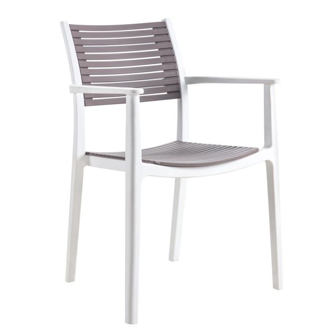 Πολυθρόνα Κήπου ArteLibre GALAPAGOS Λευκό/Γκρι PP 55x56.5x85cm