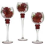 Χριστουγεννιάτικο Σετ Κηροπήγια Με Αστέρια 30/35/40cm