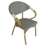 Πολυθρόνα Κήπου ArteLibre BIMINI Λευκό/Μαύρο/Φυσικό Αλουμίνιο/Textilene 56x55x82cm