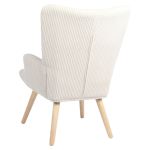 Πολυθρόνα ArteLibre LIRA Κρεμ Ύφασμα Κοτλέ/Ξύλο 94.5x64x70.5cm