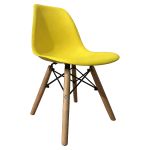 Καρέκλα ArteLibre ROSENE Κίτρινο/Φυσικό PP/Ξύλο/Μέταλλο 31x39x55cm