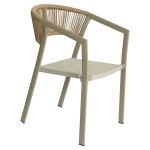 Πολυθρόνα Κήπου ArteLibre FIJI Μπεζ/Φυσικό Αλουμίνιο/Rattan 56x60x78cm