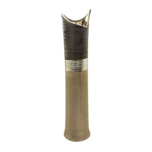 Βάζο "Bradora" Striped Κεραμικό Beige Brown PU 13x13x60cm
