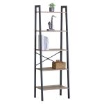 Ραφιέρα ArteLibre TARNOX Με 5 Ράφια Δρυς/Μαύρο MDF/Μέταλλο 56x37.8x172.2cm