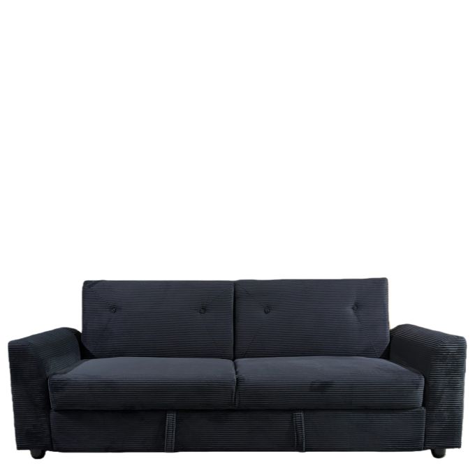 Καναπές Κρεβάτι ArteLibre VALMERO Μαύρο Ύφασμα/Ξύλο 216x85x85cm