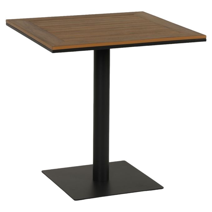 Τραπέζι Κήπου ArteLibre NAMIBIA Ανθρακί/Καρυδί Αλουμίνιο/Polywood 60x60x72cm