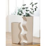 Βάζο ArteLibre Μπεζ Κεραμικό 18.2x8x25.5cm 2Τμχ