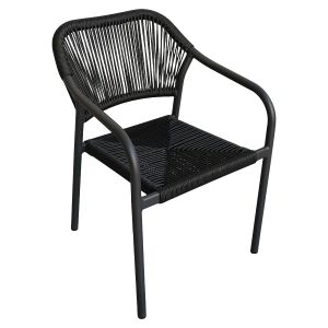 Πολυθρόνα Κήπου ArteLibre MOOREA Ανθρακί Αλουμίνιο/Rattan 58x56x79cm