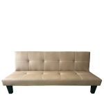 Καναπές Κρεβάτι Τριθέσιος ArteLibre ERYNDOR Ανοιχτό Καφέ PU 186x90x82cm