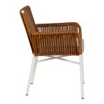 Πολυθρόνα Κήπου ArteLibre BLUENILE Λευκό/Καφέ Αλουμίνιο/Rattan 49x42x81cm
