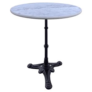 Τραπέζι Κήπου ArteLibre LAPIDERA Λευκό/Μαύρο Μάρμαρο/Μέταλλο Φ60x71cm