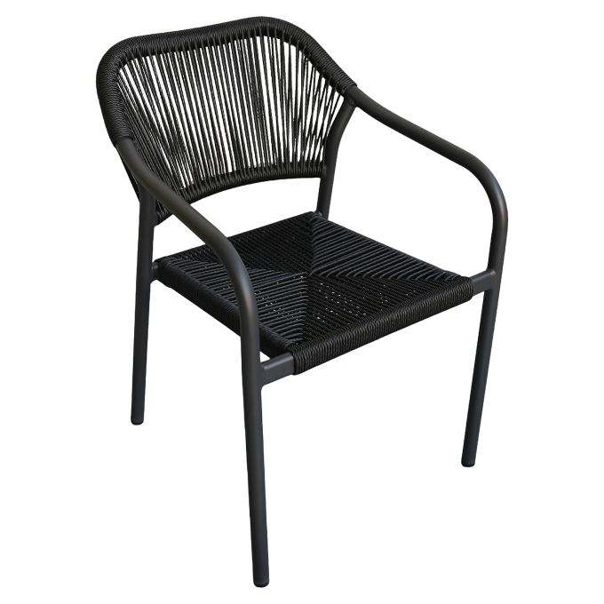 Πολυθρόνα Κήπου ArteLibre MOOREA Ανθρακί Αλουμίνιο/Rattan 58x56x79cm