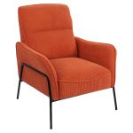 Πολυθρόνα ArteLibre ELAN Σάπιο Μήλο Ύφασμα Κοτλέ/Μέταλλο 94x77x82cm