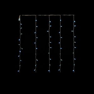 120 LED Κουρτίνα Εξωτερικού Χώρου Ψυχρό Λευκό Φως Διάφανο Καλώδιο 1x3m