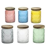 Βάζο Γυαλί Με Ερμητικό Καπάκι 700ml Φ10x14cm Σε 6 Χρώματα