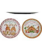 Χριστουγεννιάτικος Δίσκος Gingerbread 40cm Σε 2 Σχέδια