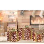 Χριστουγεννιάτικο Σετ Πακέτα Με 90 MicroLED Κόκκινο/Χρυσό 3Τμχ