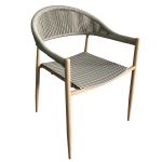 Πολυθρόνα Κήπου ArteLibre AURANA Μπεζ/Φυσικό Μέταλλο/PP/Σχοινί 57x57x76cm