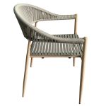 Πολυθρόνα Κήπου ArteLibre AURANA Μπεζ/Φυσικό Μέταλλο/PP/Σχοινί 57x57x76cm