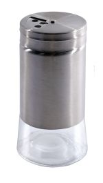 Αλατιέρα Με Οθόνη Ένδειξης Στάθμης Inox/Διάφανο Μέταλλο/Γυαλί 80ml Υ11cm
