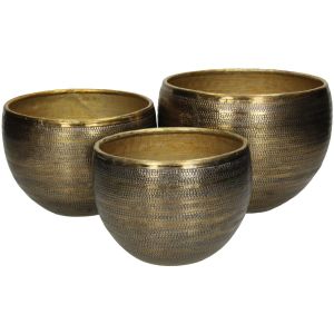 Κασπώ ArteLibre Μπρονζέ Μέταλλο 22x22x16cm Σετ 3Τμχ